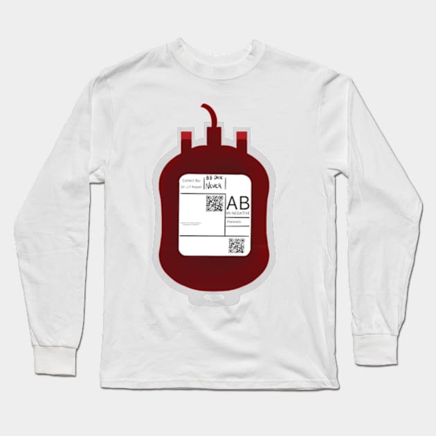 AB- Blood Bags Long Sleeve T-Shirt by SnowJade